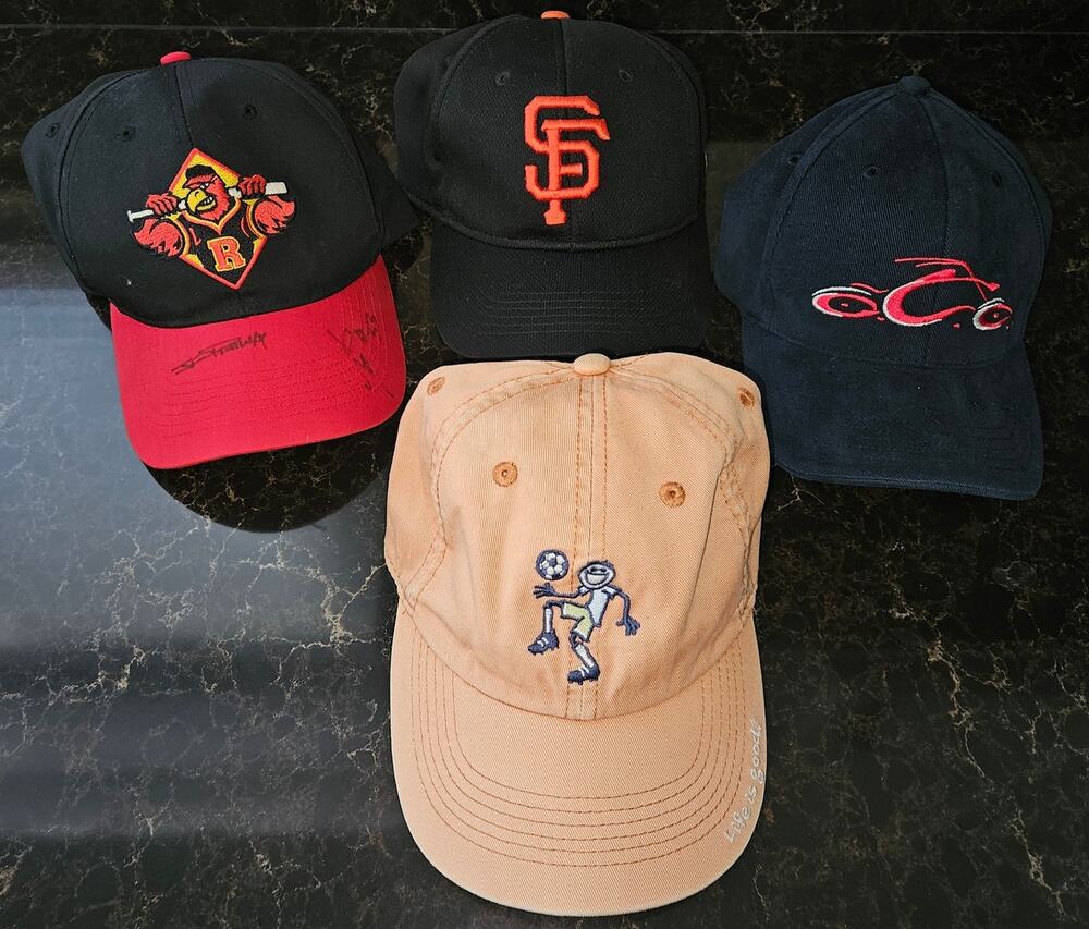 Lot of 4 Toddler/Youth Hats - Sf Giants, Life is Good Soccer, Red Wings, OCC